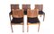 Chairs in Walnut, Leather and Straw from Molteni, Set of 5 3