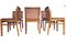 Chairs in Walnut, Leather and Straw from Molteni, Set of 5 5