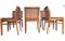 Chairs in Walnut, Leather and Straw from Molteni, Set of 5, Image 5