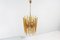 Mid-Century Venini Trilobi Amber Murano Glass Chandelier, Italy, 1950s 5