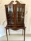 Antique Victorian Mahogany Display Cabinet with Original Painted Decoration, 1880s 1