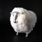 Escultura grande de oveja de latón bañada en plata y lana, Imagen 1