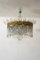 Lampada da soffitto ovale in cristallo e bronzo cesellato, anni '30, Immagine 1