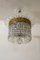 Ovale Deckenlampe aus Kristallglas & gemeißelter Bronze, 1930er 4