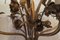 Mid-Century Patinated Gilt Tole Roses Chandelier by Hans Kögl, 1960s 3