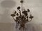 Mid-Century Patinated Gilt Tole Roses Chandelier by Hans Kögl, 1960s 1