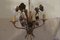 Mid-Century Patinated Gilt Tole Roses Chandelier by Hans Kögl, 1960s 2