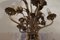Mid-Century Patinated Gilt Tole Roses Chandelier by Hans Kögl, 1960s 6
