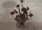 Mid-Century Patinated Gilt Tole Roses Chandelier by Hans Kögl, 1960s 10