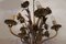 Mid-Century Patinated Gilt Tole Roses Chandelier by Hans Kögl, 1960s 5