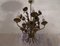 Mid-Century Patinated Gilt Tole Roses Chandelier by Hans Kögl, 1960s 12
