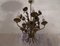 Mid-Century Patinated Gilt Tole Roses Chandelier by Hans Kögl, 1960s, Image 12