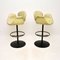 Vintage Leather Tulip Bar Stools by Pierre Paulin from Artifort, 1970, Set of 2, Image 3