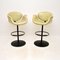 Vintage Leather Tulip Bar Stools by Pierre Paulin from Artifort, 1970, Set of 2 1