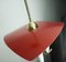 Mid-Century 3-Light Ceiling Light in Brass Metal Plastic in the style of Stilnovo, 1950s 4