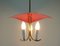 Mid-Century 3-Leuchten Deckenlampe aus Messing Metall Kunststoff im Stilnovo Stil, 1950er 9