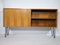 Hairpin Schiebetür Sideboard aus Nussholz mit Vitrine von Lothar Wegner, 1960er 1