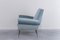 Fauteuil Mid-Century en Velours Bleu, 1950s 3