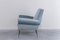 Mid-Century Armchair in Blue Velvet Upholstery, 1950s 3