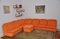 Modular Sofa in Orange Corduroy, 1970s, Set of 8 2