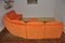 Modular Sofa in Orange Corduroy, 1970s, Set of 8 5