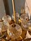 Lámpara de araña de vidrio tallado y latón dorado, años 70, Imagen 7