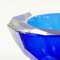 Large Sommerso Diamond Faceted Geode Murano Glass Bowl by Mandruzzato, Italy, 1970s, Image 5