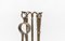 Arts & Crafts Handgeschmiedete Feuerutensilien aus Eisen auf passendem Ständer, 1960er, 5 . Set 6