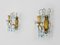 Vintage Bronze Wall Sconces with Blue and Transparent Pendants, Set of 2 4