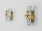 Vintage Bronze Wall Sconces with Blue and Transparent Pendants, Set of 2, Image 4