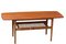 Danish Coffee Table in Teak with Wicker Magazine Shelf, 1960s 3