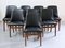 Mid-Century Danish Modern Teak and Skai Dining Chairs, 1960s, Set of 8 1