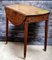 Antique Mahogany Side Table with Drawer and Fold Out Flaps 1