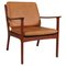 Ole Wanscher Lounge Chairs Model Pj112 in Cognac Aniline Leather & Stained Beech attributed to Ole Wanscher 1