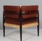 Universe Corner Chair in Leather, Cane and Rosewood by Kai Kristiansen for Magnus Olesen, 1960s 8