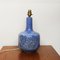 Blaue geschnitzte Vintage Lampe aus glasierter Keramik, 1970er 6