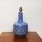 Vintage Glazed Ceramic Blue Carved Lamp, 1970s 6