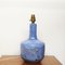 Blaue geschnitzte Vintage Lampe aus glasierter Keramik, 1970er 1