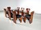 Artona Africa Chairs in Walnut and Black Leather by Tobia Scarpa for Maxalto, 1970s, Set of 8 3