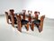 Artona Africa Chairs in Walnut and Black Leather by Tobia Scarpa for Maxalto, 1970s, Set of 8, Image 3