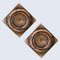 Danish Square Brown Ceramic Wall Light, 1970, Set of 2, Image 4