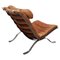 Brutalist Lounge Chair in Cognac Leather by Arne Norell, 1967 1