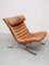 Brutalist Lounge Chair in Cognac Leather by Arne Norell, 1967 4