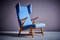 Italian Winged Highback Lounge Chair in the style of Carlo Molino, 1950s, Image 2