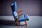 Italian Winged Highback Lounge Chair in the style of Carlo Molino, 1950s, Image 3