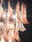 Lámpara de araña suntuosa de pétalos en rosa y blanco de cristal de Murano, Italia, años 80, Imagen 7