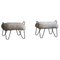 Mid-Century Modern Stools in Steel and Icelandic Lambswool, 1960s, Set of 2, Image 1