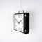 Reloj de fábrica cuadrado grande de doble cara de English Clock Systems Ltd, años 50, Imagen 16