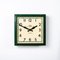 Large Antique Square Factory Wall Clock from Smiths English Clock Systems, 1940s 1