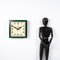 Grande Horloge Murale d'Usine Carrée Antique de Smiths English Clock Systems, 1940s 2
